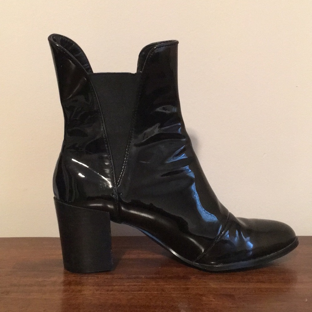 Zara patent leather ankle boots